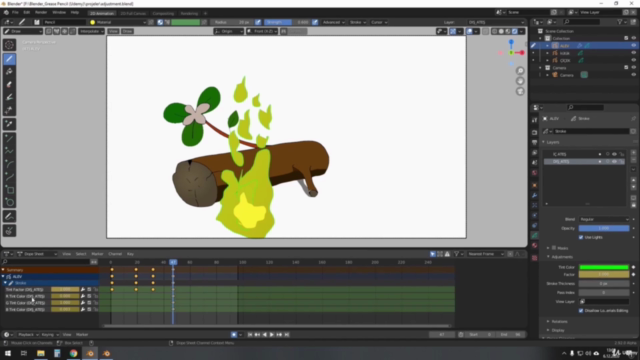 Blender 2d Animasyon (Grease Pencil Draw + Rigging) – Screenshot 2