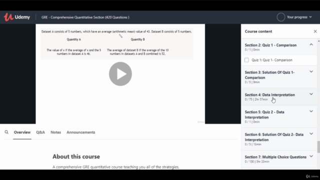 GRE - Comprehensive Quantitative Section (420 Questions ) – Screenshot 3