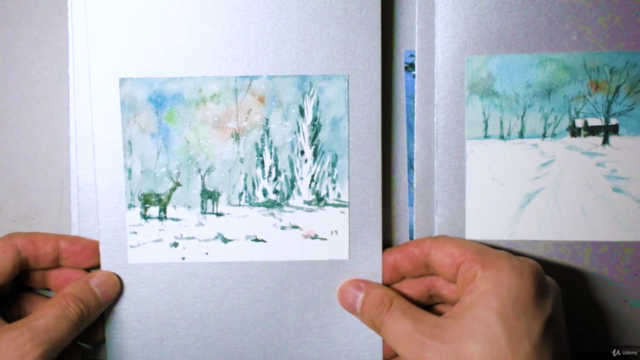 Snow Landscapes: Make 9 Watercolor Greeting Cards - Screenshot_02