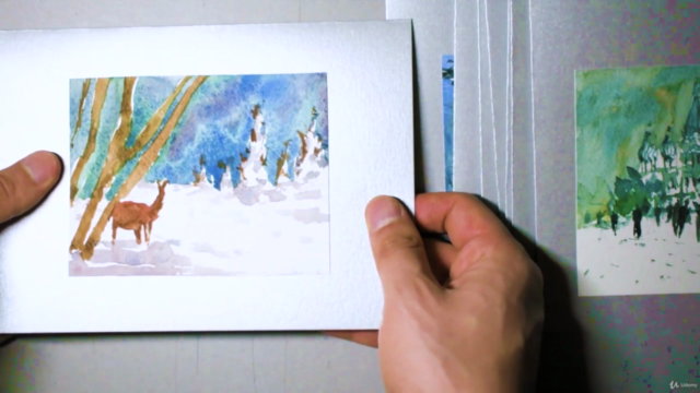 Snow Landscapes: Make 9 Watercolor Greeting Cards - Screenshot_04