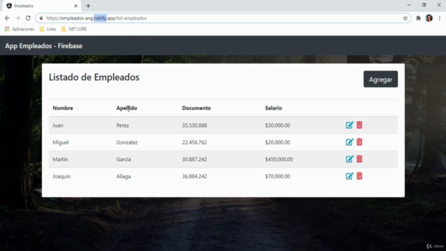 App Empleados con Angular 11 y Firebase – Screenshot 3
