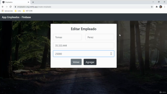 App Empleados con Angular 11 y Firebase – Screenshot 4