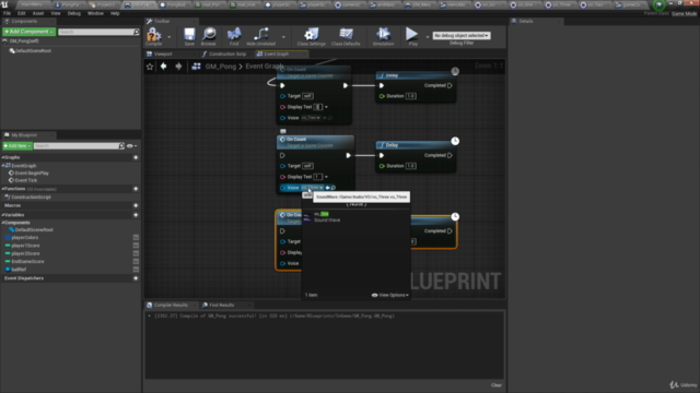 Unreal PONG, Build Your first Unreal Engine Blueprints game – Screenshot 3
