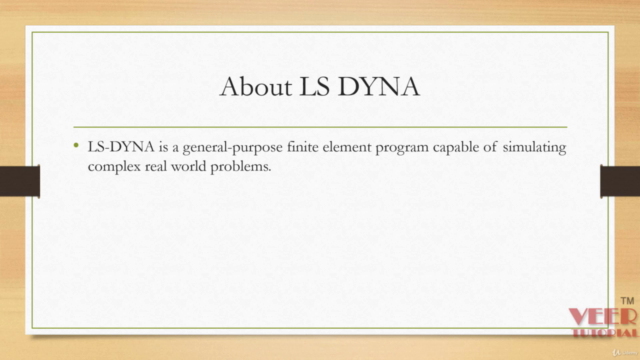 LS DYNA - A Simulation Training with Practical Applications – Screenshot 1