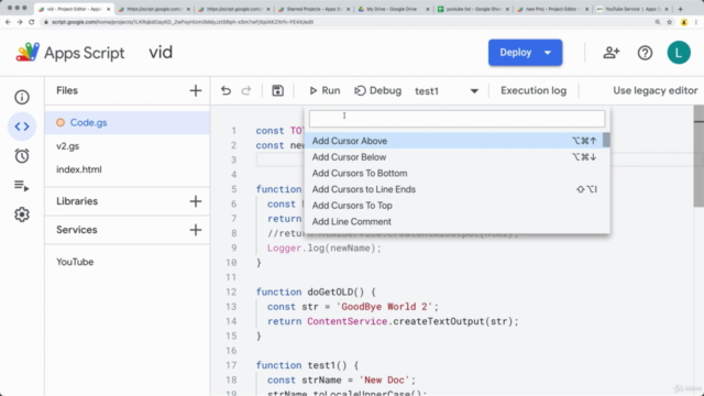 Google Apps Script Guide to the New IDE Google WorkSpace - Screenshot_01