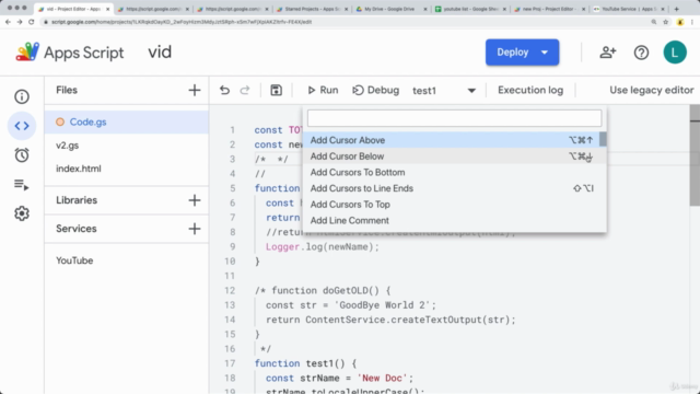 Google Apps Script Guide to the New IDE Google WorkSpace - Screenshot_02