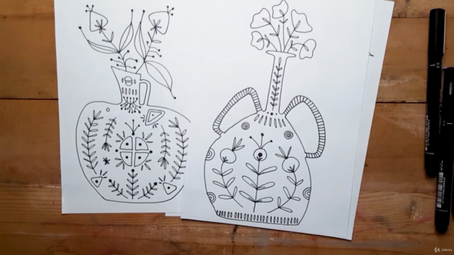 Modern Folk Art : Drawing and Painting Decorative pots! – Screenshot 3