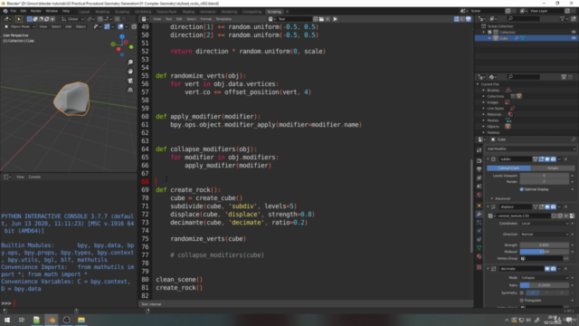 Procedural modeling in Blender with Python – Screenshot 1