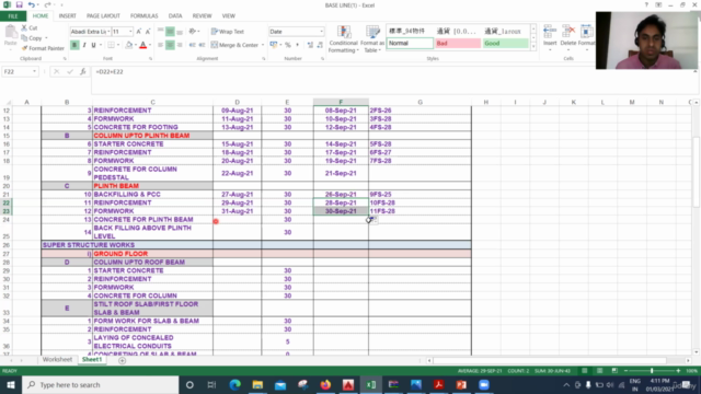Construction Project Planning & Project scheduling -MS Excel - Screenshot_03