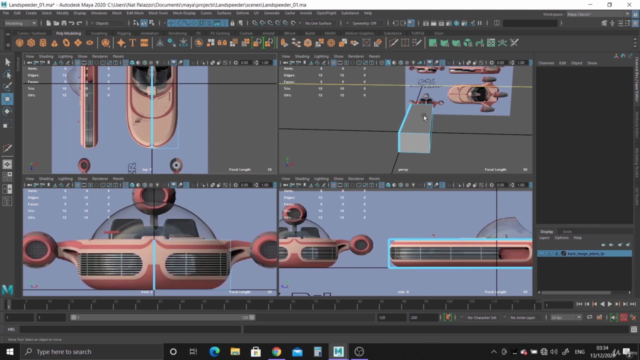 Maya 3D Masterclass - Modeling a 3D Sci-Fi Vehicle in Maya – Screenshot 1