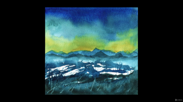 Atmospheric Watercolor Mountain Landscapes For Beginners – Screenshot 1