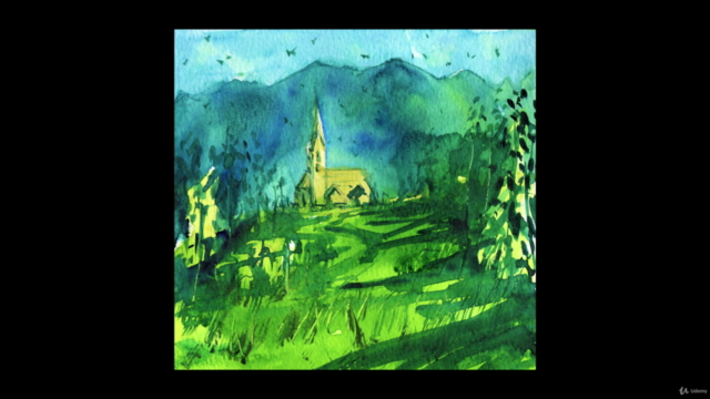 Atmospheric Watercolor Mountain Landscapes For Beginners – Screenshot 2