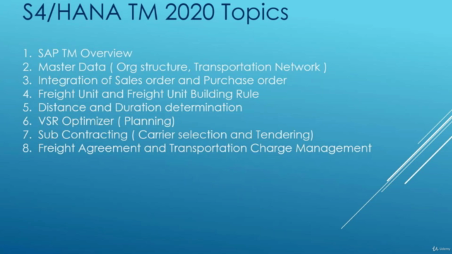 SAP S/4HANA TM (Transportation Management) 2020 Functional – Screenshot 2