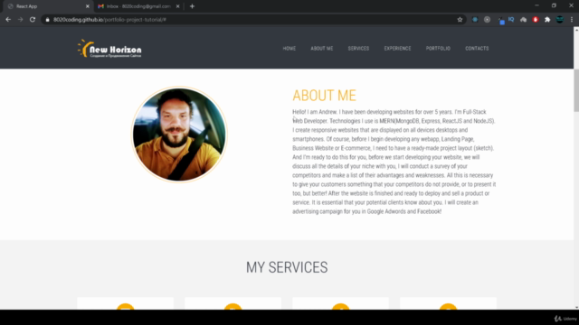Build Portfolio App | With ReactJS & Bootstrap – Screenshot 1