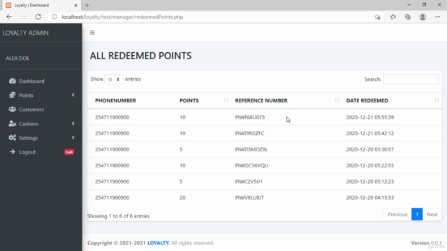 Learn PHP and MYSQL- Build a Customer Loyalty Reward System. - Screenshot_03
