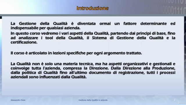 Qualità: corso sulla Gestione della Qualità in azienda – Screenshot 1