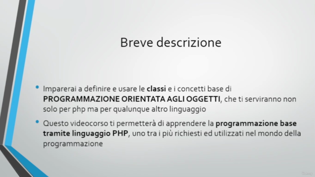 Corso di programmazione PHP – Screenshot 1