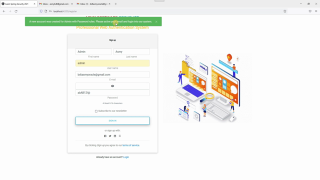 Professional Web Authentication System Password Validation – Screenshot 1