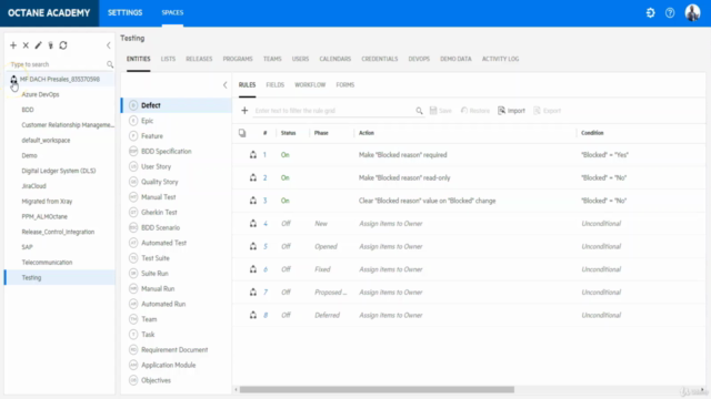 ALM Octane - The Basics of Business Rules Customization – Screenshot 4
