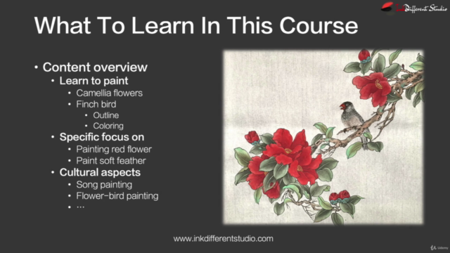 Relax With Chinese Painting - Camellia Flower and Bird – Screenshot 2
