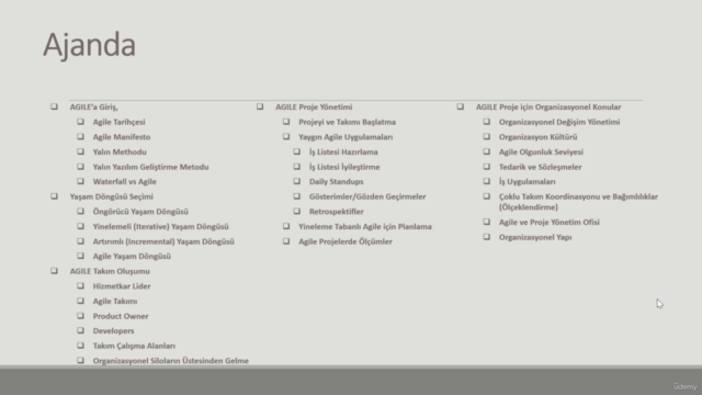 AGILE (ÇEVİK) PROJE YÖNETİMİ – Screenshot 1