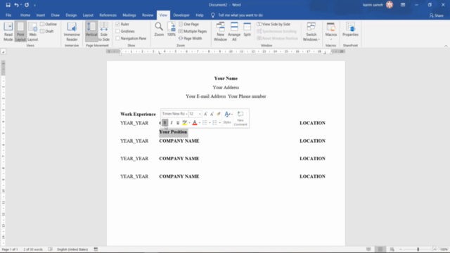 Microsoft Word - الوورد من الصفر للاحتراف – Screenshot 1