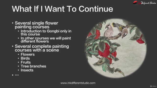 Relax With Chinese Painting - Persimmon and Waxwing – Screenshot 3