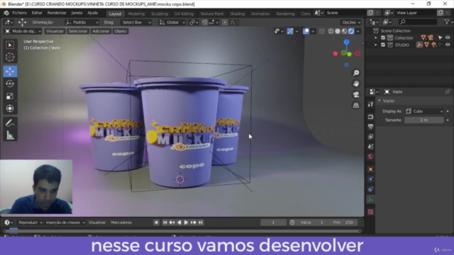 3D para Designers | Criando Mockups no Blender – Screenshot 2