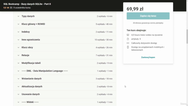 SQL Bootcamp - Bazy danych SQLite - Part II – Screenshot 1