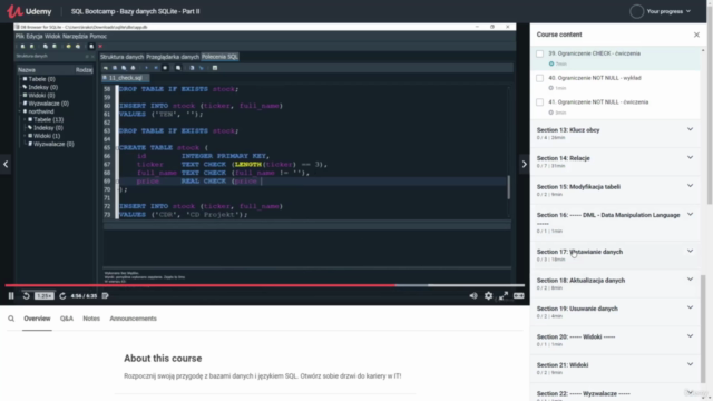 SQL Bootcamp - Bazy danych SQLite - Part II – Screenshot 4