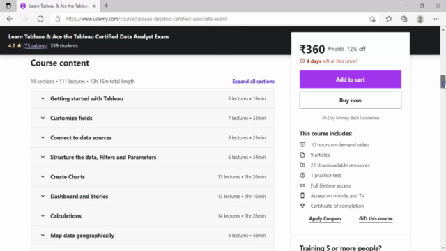 Learn Tableau & Ace the Tableau Data Analyst Exam 2025 – Screenshot 1