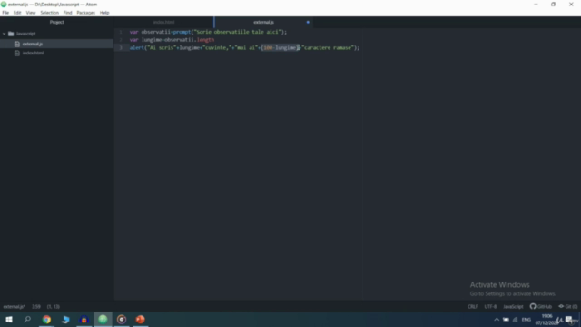 Curs Javascript-de la începător la avansat – Screenshot 3