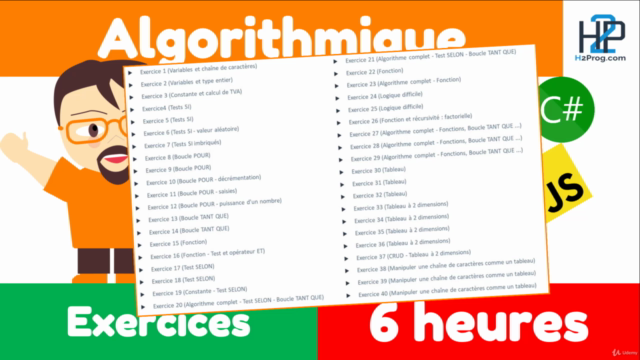 40 exercices d'algorithmique (pseudo-code et programme) – Screenshot 3