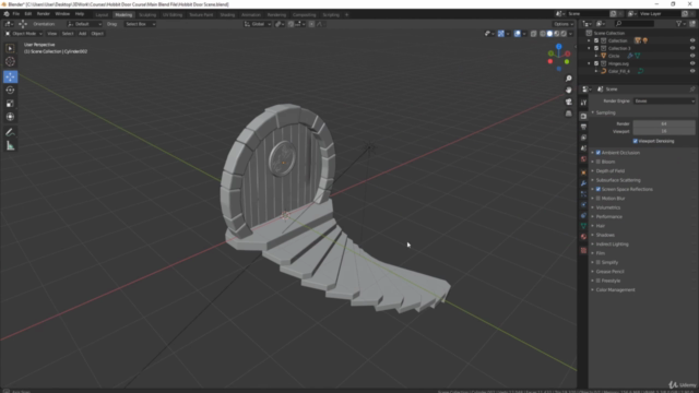 Blender & Photoshop 3D Modelling a Hobbit Door - Screenshot_03
