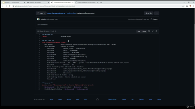 Testes Automatizados Usando Robot Framework – Módulo 1 – Screenshot 3