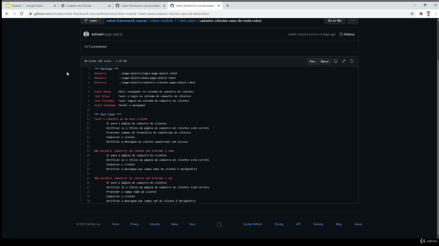Testes Automatizados Usando Robot Framework – Módulo 1 – Screenshot 4