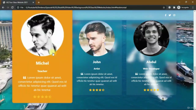 Modern HTML CSS Projects-Video Background Glass Morphism CSS – Screenshot 1