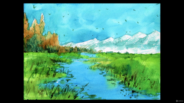 Watercolor Sketching: Natural Landscapes (Trees and Water) – Screenshot 2