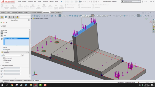 SOLİDWORKS SİMULATİON İLERİ SEVİYE PARÇA VE MONTAJ ANALİZİ – Screenshot 2