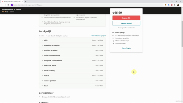 Profesyonel Git ve Github – Screenshot 2