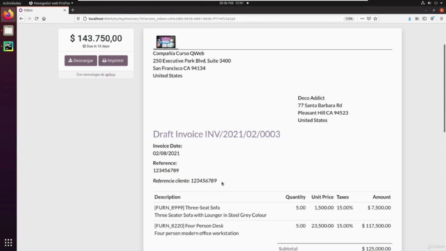 Odoo - QWeb: Generación de informes profesionales completos – Screenshot 4