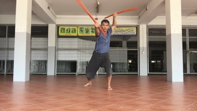 Double sword in Krabi krabong Thai martial art level 1 – Screenshot 4