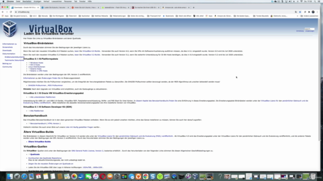 Linux auf der Virtualbox installieren zum Testen – Screenshot 1