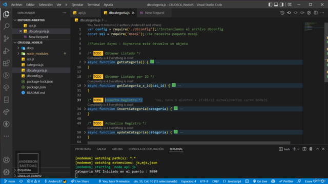 Creación de API REST con Node Js, SQL Server y Swagger - Screenshot_01