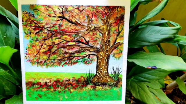 Tree Texture Painting- Acrylic Medium – Screenshot 1