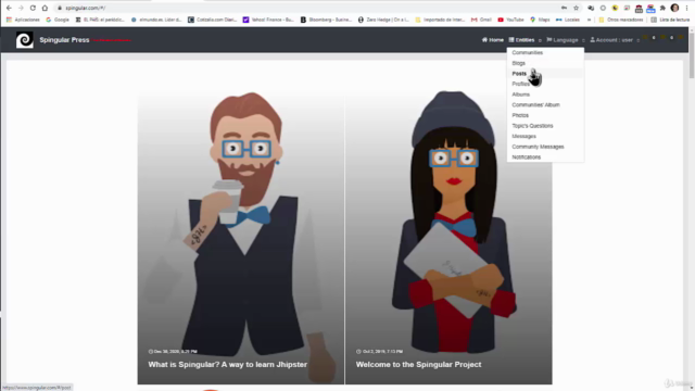 Jhipster: Creating a CMS using Spring + Angular – Screenshot 2