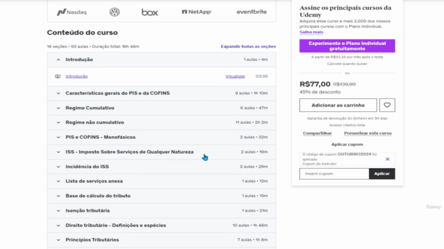 ISS, PIS e COFINS + Direito tributário avançado – Screenshot 4