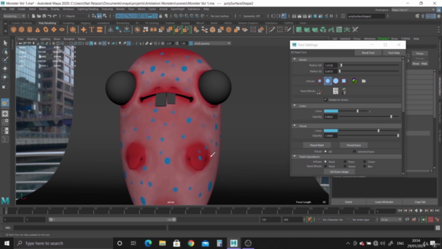 Modeling and Rendering Cute Characters in Maya 2020 – Screenshot 3