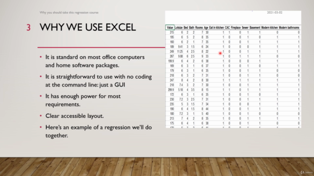 Statistics: Regression Analysis Using Excel – Screenshot 1