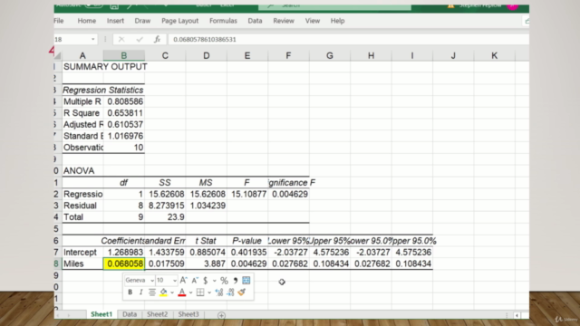 Statistics: Regression Analysis Using Excel – Screenshot 3